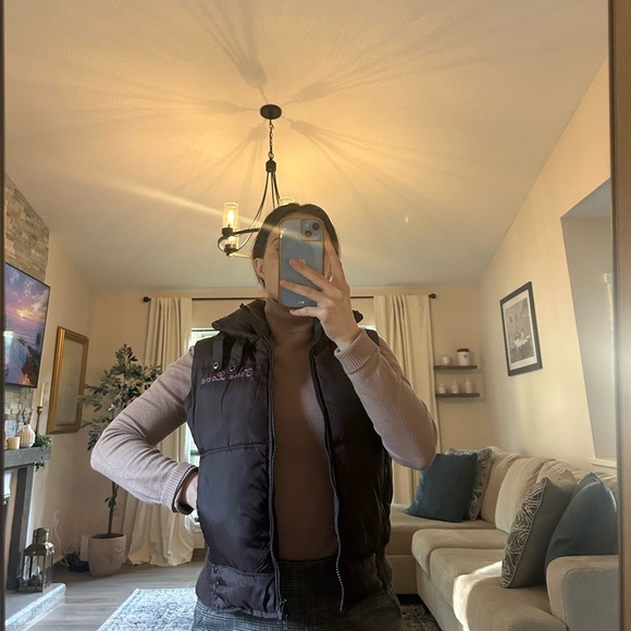 Cozy Fall Chocolate Brown Italian Puffer Vest with Embroidered Logo - Picture 6 of 6